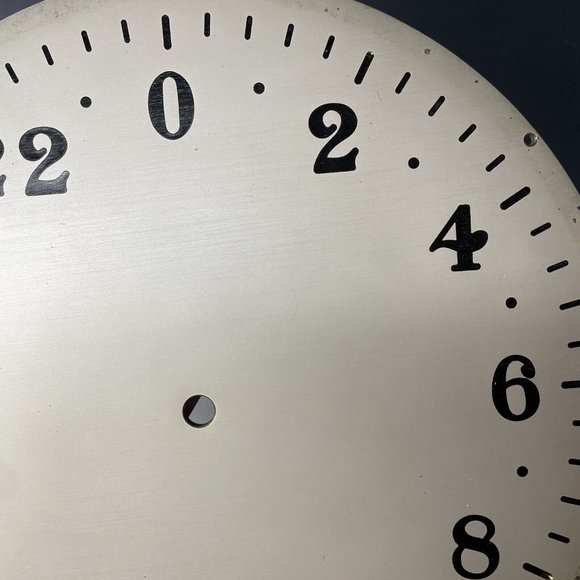 LARGE 10.5" Antique Vintage Enamel Brass Military Time Navy Nautical Clock Face - Picture 3 of 11